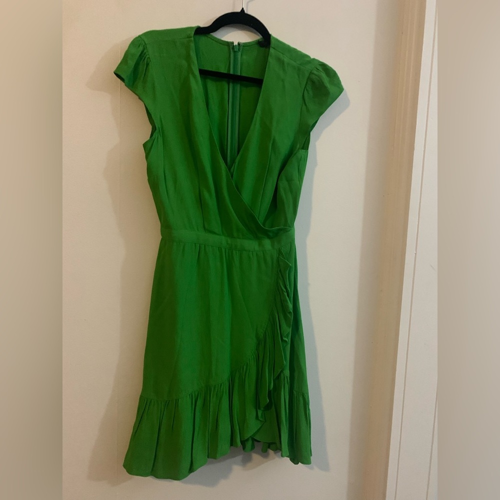 J. Crew Emerald Green Wrap Midi Dress